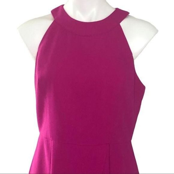 Adelyn Rae Mini Skater Dress, Pink Cage Back Sleeveless Halter Women's Large - Picture 2 of 14